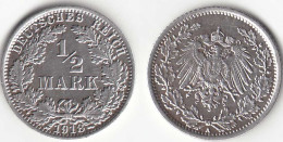 1/2 Mark Kaiserreich EMPIRE 1918 A Silber Jäger 16    (31449 - 1/2 Mark