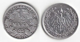 1/2 Mark Kaiserreich EMPIRE 1919 A Silber Jäger 16    (31453 - 1/2 Mark