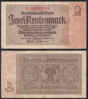 Ros 167b Rentenbankschein Deutsches Reich 2 Rentenmark 1937  VF (3) Serie C - Other & Unclassified
