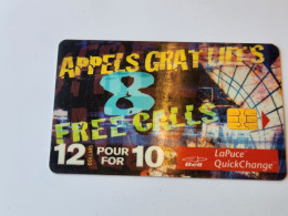 Canada-(b30431)-appells Gratuits Free Call-(65)-(12$)-tirage-193.500-used Card+1card Prepiad Free - Canada