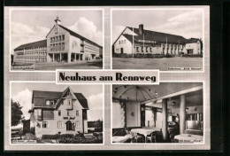 AK Neuhaus Am Rennweg, Kreisratsgebäude, HO-Hotel Hirsch, Kulturhaus Erich-Weinert  - Neuhaus