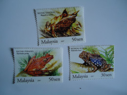 MALAYSIA MNH SET 3 FROGS 2007 LOOK OFFER FEES - Frösche