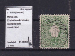 Wappen 3 Pfg. Mit Nummernstempel 113 (= Ebnwersbach),  - Saxony
