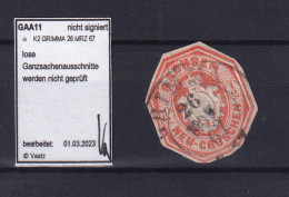 Ganzsachenausschnitt Mit K2 GRIMMA 296 MRZ 67 - Saxony