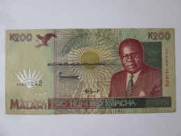 Rare! Malawi 200 Kwacha 1995 Banknote,see Pictures - Malawi