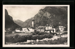 AK Bignasco, Ortsansicht Mit Brücke Und Kirche - Bignasco