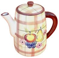 Cafetière Céramique à Décor De Fruits - Theepot