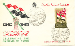 Egypt FDC 14-3-1963 Celebrating The Republic Of Yemen With Cachet - Brieven En Documenten
