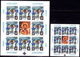 Europa - 2000 - Kosovo - 2.Mini S/Sheet Of 8 Stamp+1.Label - (imp.+perf.) Cinderella ** MNH - 2000