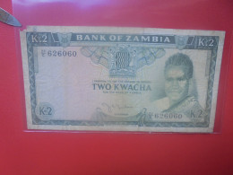 ZAMBIE 2 KWACHA 1969 Signature N°2 Circuler + 1 Coin Abimé ! (B.34) - Zambia