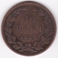 Roumanie 10 Bani 1867 Heaton, Carol I , En Cuivre , KM # 4 - Romania