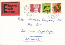 Switzerland Cover Sent Express To Denmark Vullierens 14-9-1981 - Lettres & Documents
