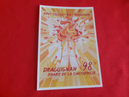 XVIIe SALON "COLLECTION PASSION DRAGUIGNAN 1998...LES SOLDATS DU FEU" .....POMPIERS..SIGNE C.GREGORI - Collector Fairs & Bourses