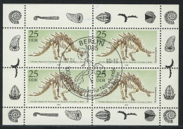 3325 Naturkundemuseum-Kleinbogen 4x25 Pf 1990, ESSt Berlin - Usati