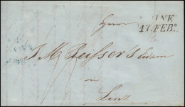 Ungarn Vorphilatelie Brief Aus Ofen Vom 16.2.1843 Nach Zweizeiler LINZ 21. FEB. - ...-1867 Prephilately
