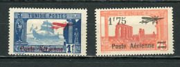 TUNISIE (RF) - POSTE AERIENNE  - N° Yt 3+4 ** - Posta Aerea