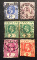 Ceylan 2 Ceylon King Georges Lot 6 Timbres - Ceylon (...-1947)