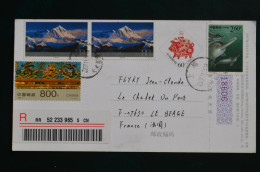 Chine 2007 Registered To France Mount Everest Entier Postal Stationery Upgraded Dolphin Pig Year China Postal Savings - Montagne