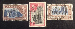 Ceylan 3 Ceylon King Georges + Ruines Lot 3 Timbres - Ceylon (...-1947)