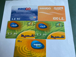 - 12 - Egypt 5 Different Phonecards With Variants - Egypte