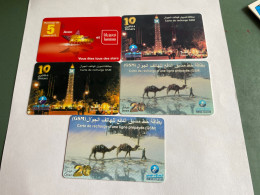 - 12 - Tunisia 5 Different Phonecards With Variants - Tunisie