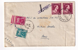 Lettre 1958 Stavelot Belgique Pour Paris Timbres Taxe Paire Timbre Roi Léopold III 1F75 Belge - Covers & Documents