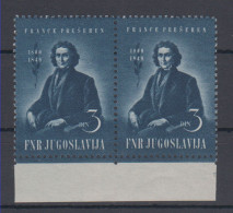 Yugoslavia ERROR Shifted Color On The Down Part Of The Stamps 1949 MNH ** - Nuevos