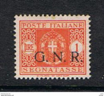 R.S.I.:  1944  TASSE  -  £. 1  ARANCIO  N. -  SASS. 55 - Portomarken