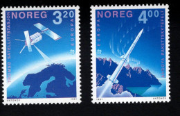 2051003267  1991 SCOTT 989 990 (XX)  POSTFRIS  MINT NEVER HINGED -EUROPA ISSUE - SPACE - Unused Stamps