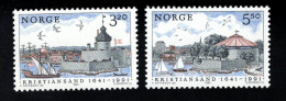 2051003537  1991 SCOTT 991 992 (XX)  POSTFRIS  MINT NEVER HINGED - CITY OF CHRISTIANSAND - 350TH ANNIV - Unused Stamps