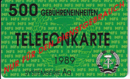 TARJETA DE ALEMANIA DE 500 EINHEITEN DEL AÑO 1989 - T-Series : Tests