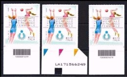 ● ITALIA 2014 ● XVII Campionato Mondiale Di Pallavolo Femminile ● 2 Con CODICE A Barre + Alfanumerico = Più RARO ● - Códigos De Barras