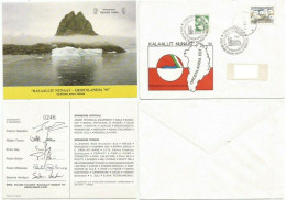 Spedizione Polare Italiana Greenland 1991 Official Limited Ed. Folder Sp.Dispatch CV+ PPC #246 With 6 Handsigns - Arctic Expeditions
