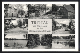 AK Trittau /Stormarn`sche Schweiz, Rathaus, Grandermühle, Mühlenteich  - Trittau
