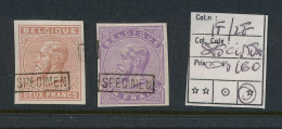 BELGIUM 2F BRUN 1F VIOLET ND LH CHARNIERE COB 160 € - 1883 Leopold II