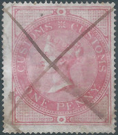 Great Britain - ENGLAND,1880/1900 Queen Victoria,Revenue Stamp Tax Fiscal,Customs,On Penny,Used - Revenue Stamps