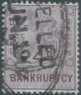 Great Britain - ENGLAND,Queen Victoria,Revenue Stamp Tax Fiscal,Bankruptcy,4 Pence,Used - Revenue Stamps