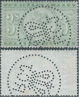Great Britain - ENGLAND,Queen Victoria,1870-1800 Revenue Stamp Tax Fiscal,JUDICATURE FEES,3 Shillings,PERFIN - Revenue Stamps
