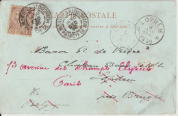 1898 - MONACO - CP De MONTE CARLO => LOPHEM (BELGIQUE) => PARIS - Covers & Documents