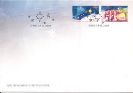 Norway Norge 2007 Star Of Bethlehem Over House In Winter Landscape, Adoration Of The Magi Mi 1633-1634, FDC - Unused Stamps