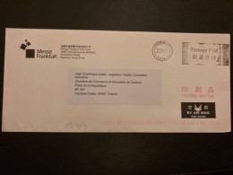 LETTRE MESSE FRANKFURT OBL.MEC.21 04 05 HONG KONG H30 Postage Paid - Cartas & Documentos