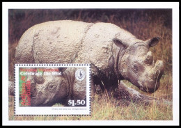 Antigua & Barbuda MNH 1993 MS, Sumatran Rhinoceros, Wild Animals - Rhinozerosse