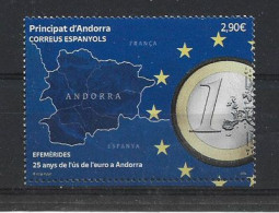 2024.  25 Ième Anniversaire De L'utilisation De L'Euro En Andorra. Timbre Neuf ** Haute Faciale. AND ESP - Ungebraucht