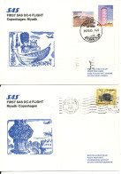 Denmark -Saudi Arabia SAS First DC-8 Flight Copenhagen - Riyadh 28-10-1985 And Return 29-10-1985 2 Covers - Cartas & Documentos