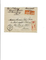 75 PARIS43 - Lettre Recommandée Du 26/10/1933 2 Ex PAIX YT 286  -  583 - 1932-39 Peace