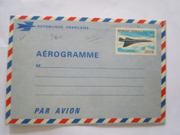 Aerogramme Concorde 1fr Variété Anneau Lune Sous Le T Et Le E De Poste - Concorde