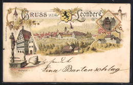 Lithographie Leonberg / Württ., Rathaus, Keplerhaus Bei Nacht, Ortsansicht  - Leonberg