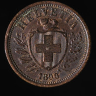  Suisse / Switzerland, , 2 Rappen, 1890, Bern, Bronze, TTB (EF),
KM#4.1 - BU, BE, Astucci E Ripiani