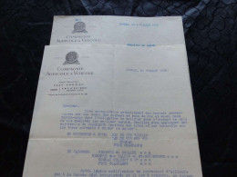 F-266 , 2 Documents, COMPAGNIE AGRICOLE ET VITICOLE Cognac, 1935-36 - Agriculture