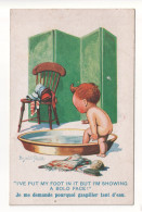 Donald McGill - Comique Series Postcard No. 2040 From 1924 - I've Put My Foot In It, Boy, Bath - Mc Gill, Donald